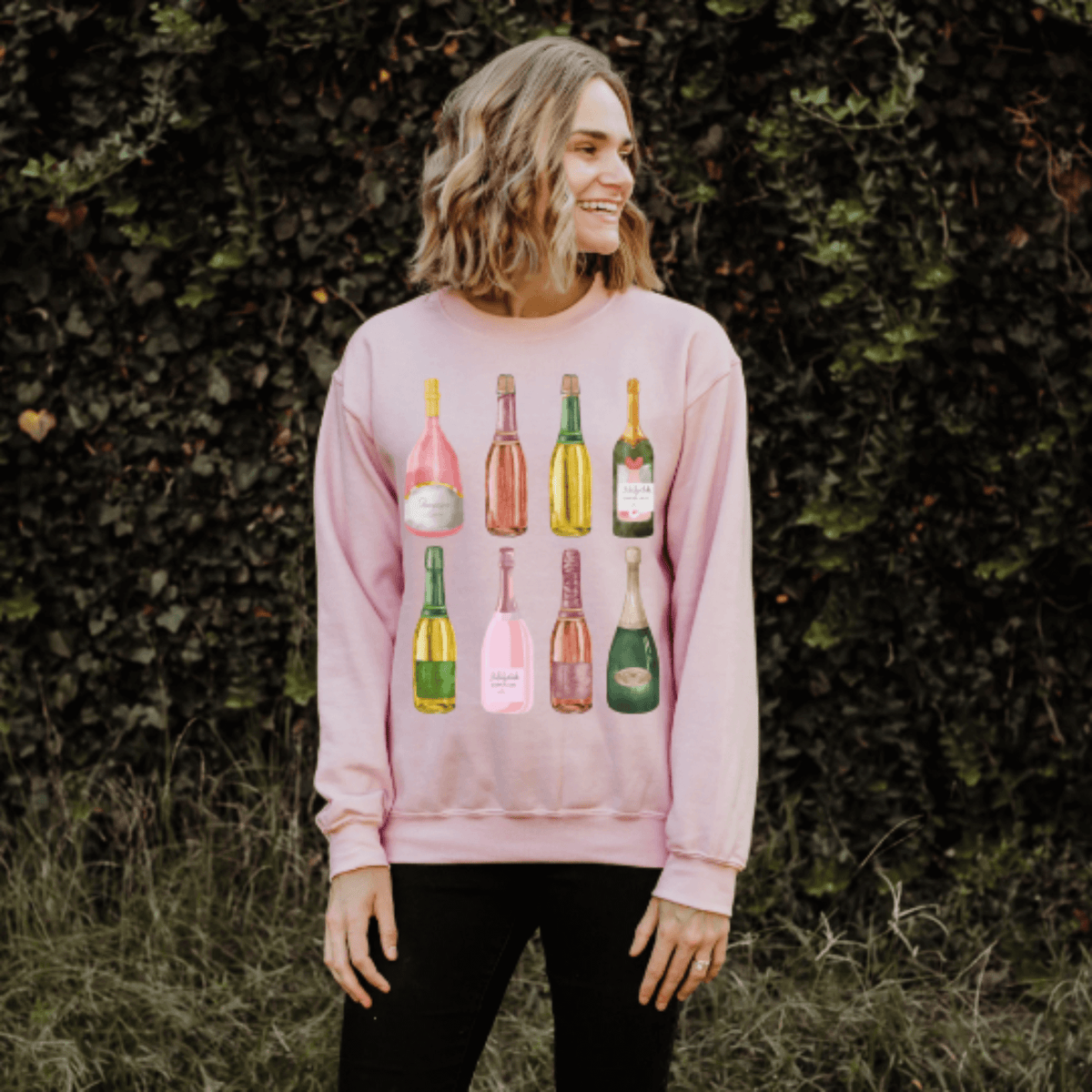 Light Pink- yes way rose shirt, liquor t-shirt, gift for mom, gift for him, gift for her, gift for champagne lovers, drinking tee, champagne sweatshirt, champagne shirt, champagne problems sweatshirt, champagne lovers, champagne bottles tee, alcohol tee
