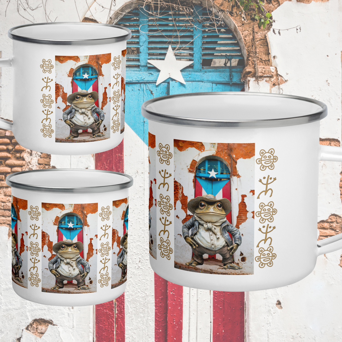 Sapo Boricua Pride Enamel Mug
