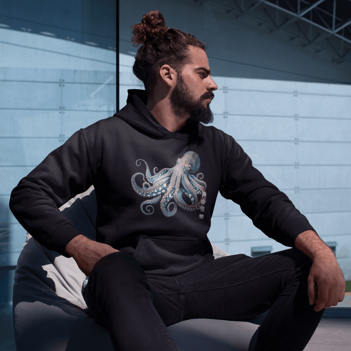 Japanese Octopus Hoodie, Cotton Hoodie, Japanese Octopus, Tokio Japan, Hoodie, Japanese Graphic Tee, Japanese Culture apparel, Japanese Hoodie, kawaii, Samurai Shirt, Japanese Art, Japanese Art Hoodie, Gift for dad, Gift for him, Japanese Calligraphy