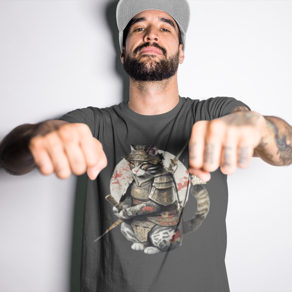 Asphalt Color- Tokio Japan,  Samurai cat tee,  Samurai Cat, Tattoo Style Shirt,  Samurai cat,  Samurai,  Ninja, Samurai Kitten,  Ninja cat tshirt,  Ninja Cat,  kawaii,  Japanese Kawaii, Ninja Cat T-Shirt,  Japanese Calligraphy,  gift for him,  gift for her,  gift for cat lover,  Cat Lover T-Shirt