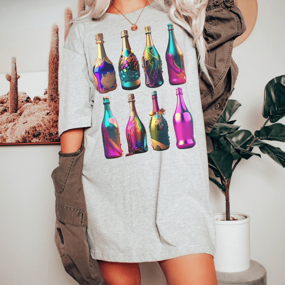 Athletic Heather- yes way rose shirt, liquor t-shirt, gift for mom, gift for him, gift for her, gift for champagne lovers, drinking tee, champagne sweatshirt, champagne shirt, champagne problems sweatshirt, champagne lovers, champagne bottles tee, alcohol tee