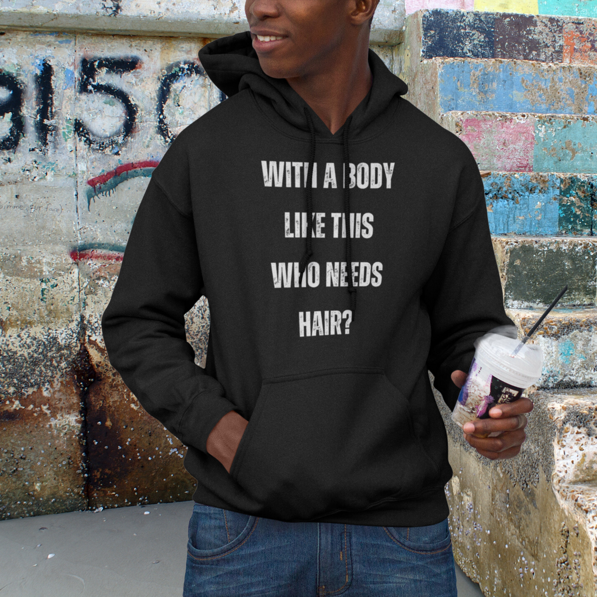 With a Body Like This Who Needs Hair, Funny Shirt for Men, Fathers Day Gift, Husband Gift, Humor Tshirt, Dad Gift, Mens Shirt, Sarcastic Tee, hoodie