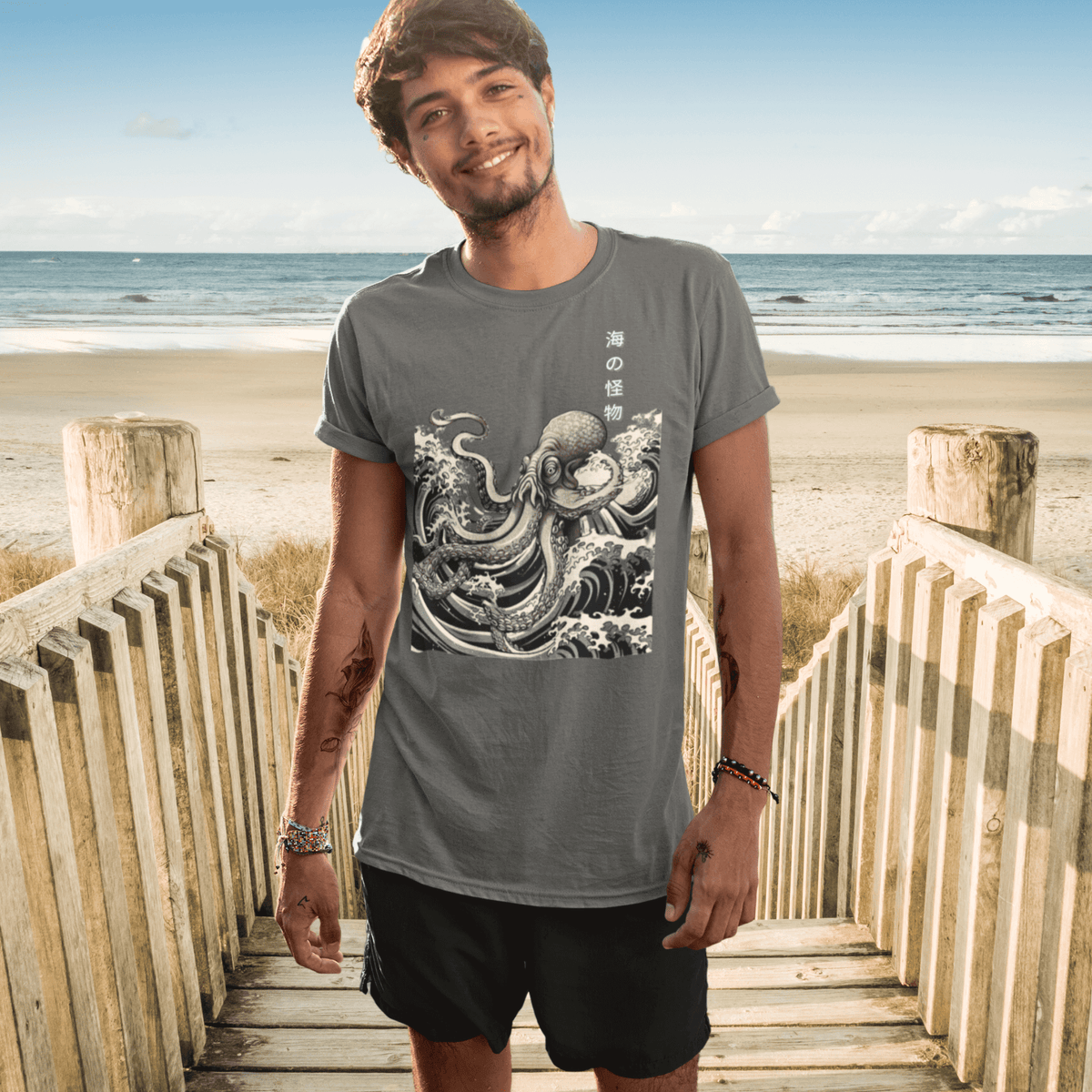 Asphalt- Japanese Octopus Tshirt, Japanese Calligraphy T Shirt, Gyotaku, Traditional Art, Japan Anime, Manga, Gold Print, Yoga, Martial Arts, Samurai, Mens Womens Printed Tee, Gift for him, Gift for dad, Japanese art, Japanese Culture apparel, Japanese Graphic Tee, ryohei fuke, david finch, oriental, wimmelbilder, kurzgesagt, shodo, manga style, carl eugen keel, maritime scenes,  otto müller