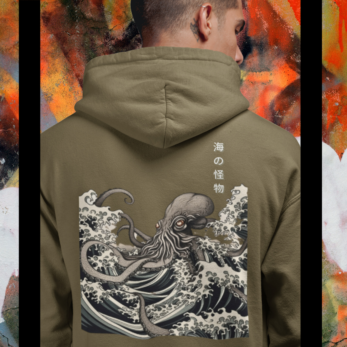 Army- Japanese Octopus Hoodie, Cotton Hoodie, Japanese Octopus, Tokio Japan, Hoodie, Japanese Graphic Tee, Japanese Culture apparel, Japanese Hoodie, kawaii, Samurai Shirt, Japanese Art, Japanese Art Hoodie, Gift for dad, Gift for him, Japanese Calligraphy, Japanese Graphic Tee, ryohei fuke, david finch, oriental, wimmelbilder, kurzgesagt, shodo, manga style, carl eugen keel, maritime scenes, otto müller