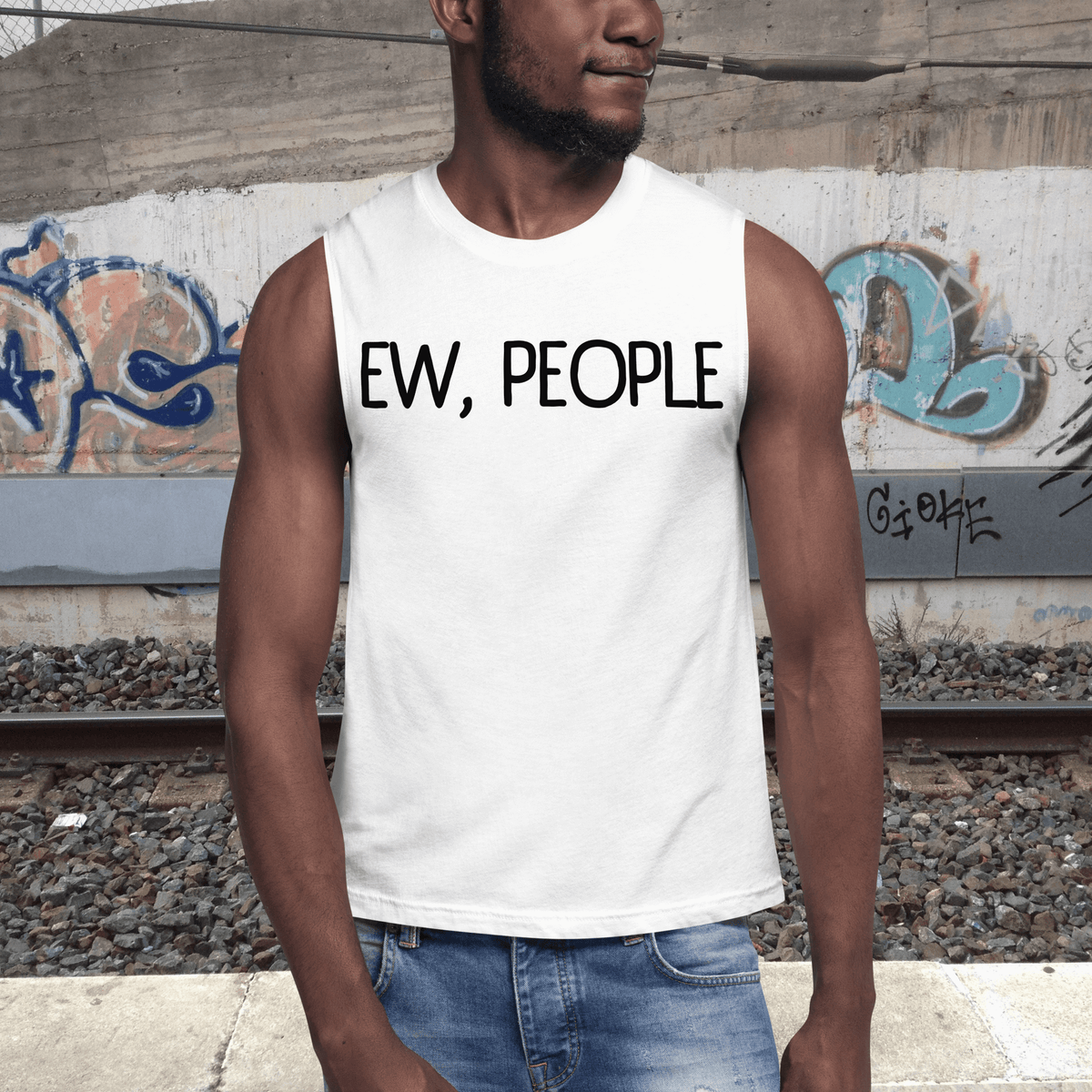 Muscle Shirt, Humor Clothing, Introvert Apparel, Statement Print, Modern Fit, Quirky Fashion, Sassy Style, Gym Wear, Casual Attire, Playful Prints, Confidence Booster, Expressive Fashion, Anti-Social Vibes, Sleek Design, Comfortable Charm, Personality Piece, Lighthearted Attire, Conversational Shirt, Attitude Wear, Unique Statements, Bold and Confident, Express Yourself, ew people, ew people tee, ew people muscle shirt, ew people top tank