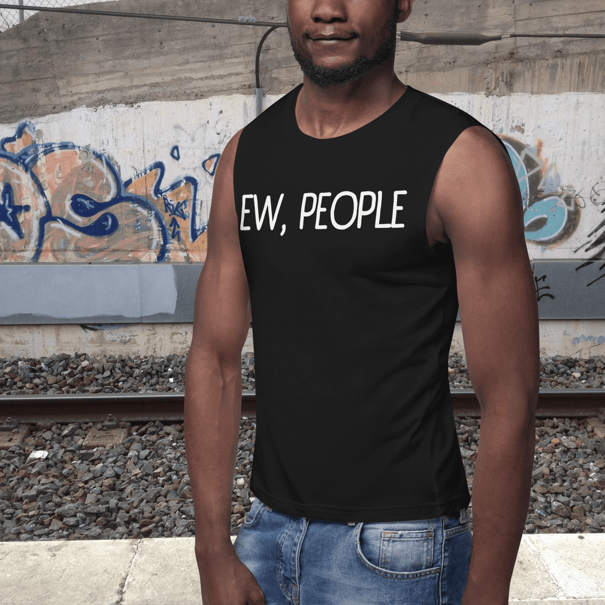 Muscle Shirt, Humor Clothing, Introvert Apparel, Statement Print, Modern Fit, Quirky Fashion, Sassy Style, Gym Wear, Casual Attire, Playful Prints, Confidence Booster, Expressive Fashion, Anti-Social Vibes, Sleek Design, Comfortable Charm, Personality Piece, Lighthearted Attire, Conversational Shirt, Attitude Wear, Unique Statements, Bold and Confident, Express Yourself, ew people, ew people tee, ew people muscle shirt, ew people top tank