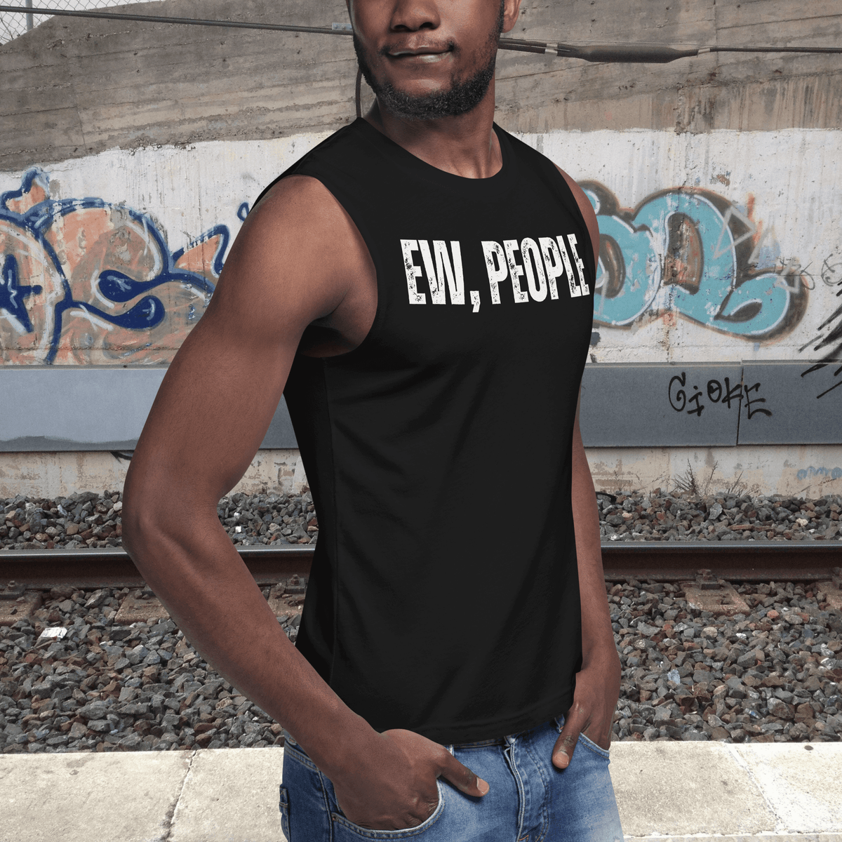 Muscle Shirt, Humor Clothing, Introvert Apparel, Statement Print, Modern Fit, Quirky Fashion, Sassy Style, Gym Wear, Casual Attire, Playful Prints, Confidence Booster, Expressive Fashion, Anti-Social Vibes, Sleek Design, Comfortable Charm, Personality Piece, Lighthearted Attire, Conversational Shirt, Attitude Wear, Unique Statements, Bold and Confident, Express Yourself, ew people, ew people tee, ew people muscle shirt, ew people top tank