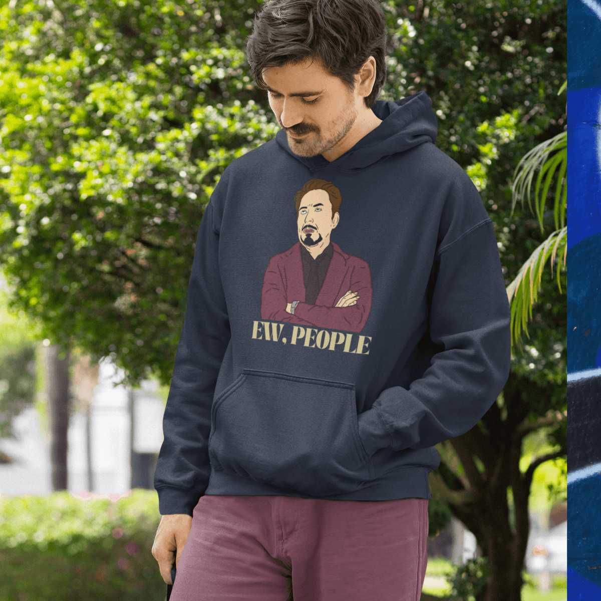 Navy- Hooded Sweatshirt, Funny Hoodie, Introvert Apparel, Humor Clothing, Statement Hoodie, Cozy Comfort, Quirky Fashion, Sassy Style, Casual Wear, Playful Prints, Personality Clothing, Witty Attire, Anti-Social Vibes, Relaxed Fit, Introvert Pride, Lighthearted Layers, Conversational Hoodie, Solitude Fashion, Unique Statements, Weekend Lounge, Attitude Attire, Chill Outfits, ew people, ew people hoodie, ew people tee