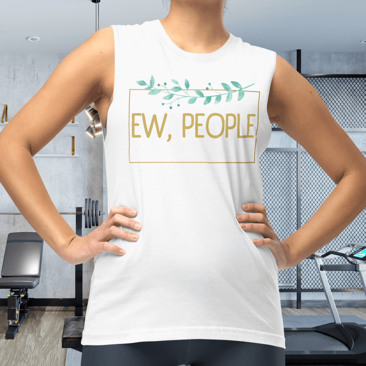 White- Muscle Shirt, Humor Clothing, Introvert Apparel, Statement Print, Modern Fit, Quirky Fashion, Sassy Style, Gym Wear, Casual Attire, Playful Prints, Confidence Booster, Expressive Fashion, Anti-Social Vibes, Sleek Design, Comfortable Charm, Personality Piece, Lighthearted Attire, Conversational Shirt, Attitude Wear, Unique Statements, Bold and Confident, Express Yourself, ew people, ew people tee, ew people muscle shirt, ew people top tank