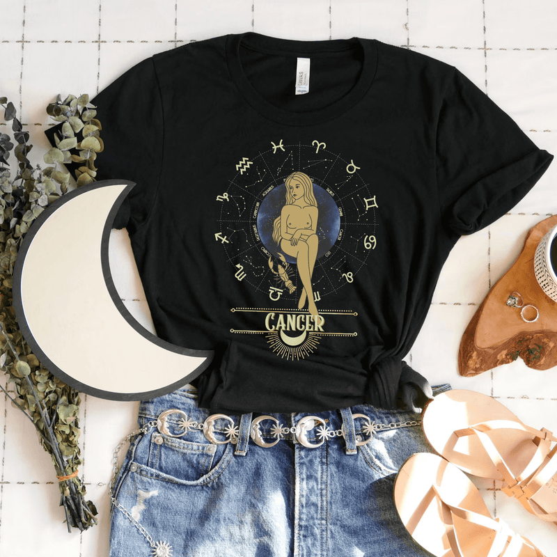 zodiac tshirt, cancer tee, horoscope, birthday t-shirt, gift for cancer, gift for her, June birthday gift, July birthday gift, June girl, July girl, Cancer girl, Cancer birthday, Cancer zodiac, Cancer horoscope, Astrology, Cancer sign, Zodiac constellation, horoscope shirt, gift for Cancer