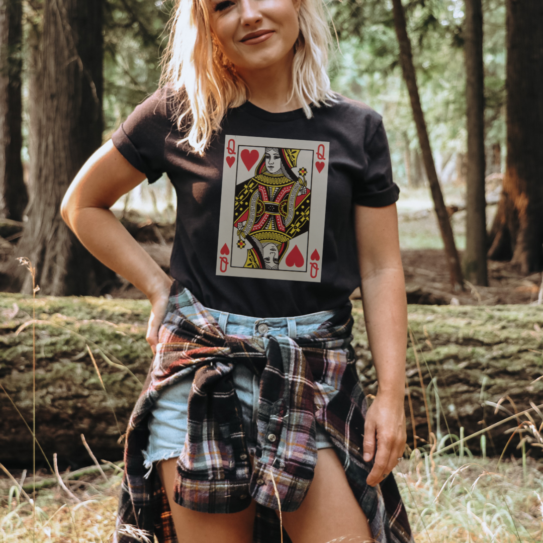 Valentines day T-Shirt  Retro Vintage Valentine  Red Queen Playing Card  Queen of Hearts Valentine Shirt  queen of hearts tshirt  Queen of Hearts Feminist  Mothers Day Shirt Gift for Mom  girl boss apparel  gift for wife  gift for girlfriend  feminist tee  empower women shirt