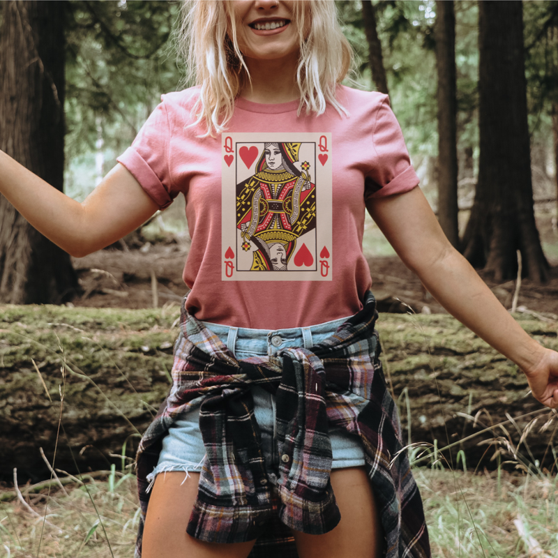 Valentines day T-Shirt  Retro Vintage Valentine  Red Queen Playing Card  Queen of Hearts Valentine Shirt  queen of hearts tshirt  Queen of Hearts Feminist  Mothers Day Shirt Gift for Mom  girl boss apparel  gift for wife  gift for girlfriend  feminist tee  empower women shirt