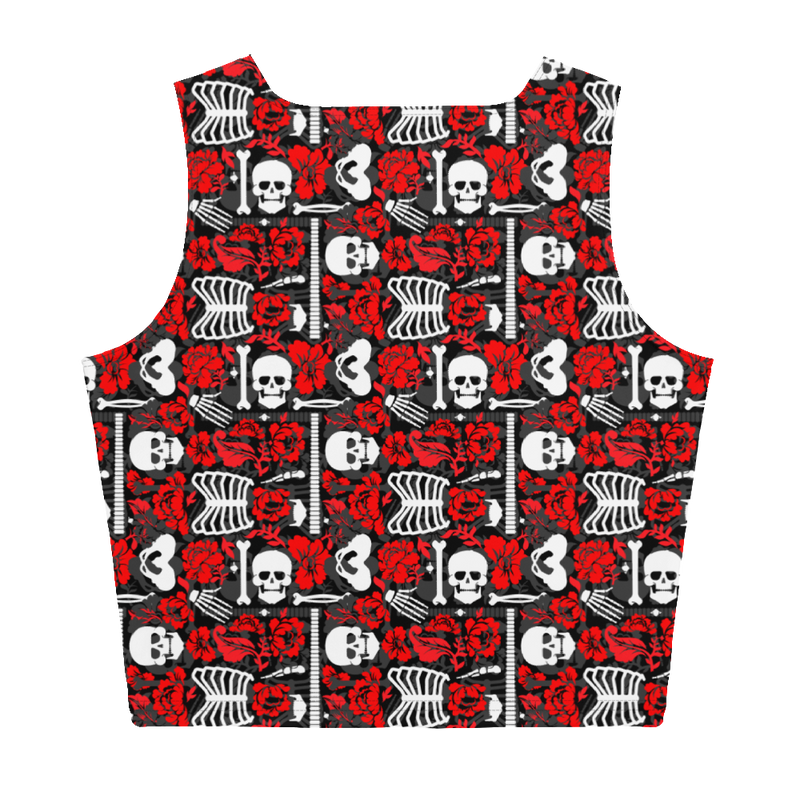 skull shirt  Skull crop top  rockabilly shirt  rockabilly crop top  rebellious shirt  punk rocker  hot topic  goth top  gift for her  gift for girlfriend  flowers shirt  flowers and skulls  emo top