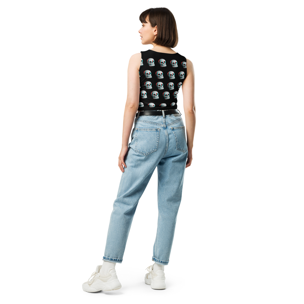 Skull Crop Top, Skulls Shirt, Stereotypical Rebellious Shirt, Rockabilly Crop Top, Punk Rocker, Hot Topic type, Goth Top, Emo, Gift for Her 