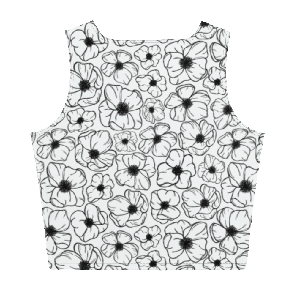 Floral Fashion, Blooms Crop Top, Garden Vibes, Petal Perfection, Flower Power, Botanical Beauty, Blossom Chic, Nature-Inspired, Trendy Florals, Statement Piece