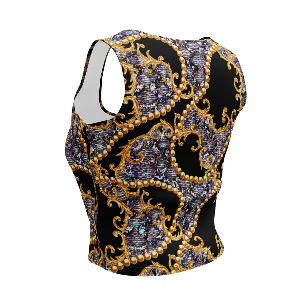 Black and Gold Elegance, Glamorous Crop Top, Chic Fashion, Indelible Style, Enchanting Radiance, Figure-Flattering Design, Impeccable Craftsmanship, Confidence Booster, Grace and Allure, Rich Black Hue, Lustrous Gold Embellishments, Harmonious Fusion, Power and Beauty, Sensational Style, Wardrobe Essential, Fashion Game Elevated, Magical Allure, Elegant Panache, Must-Have Addition, Dazzling Heights