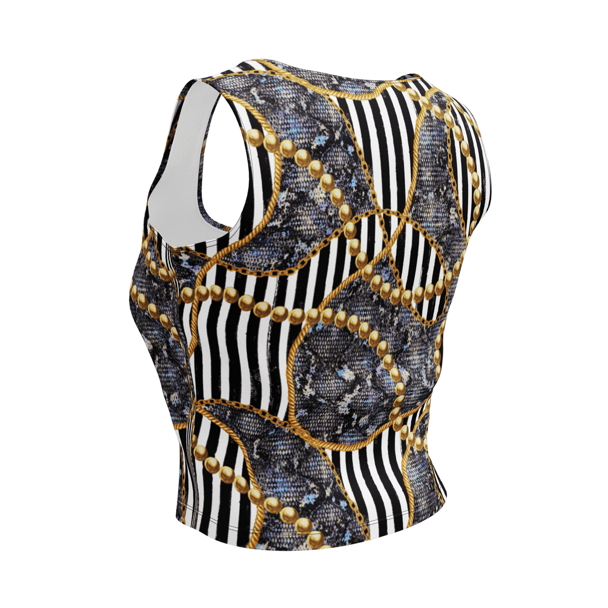 Black and Gold Elegance, Glamorous Crop Top, Chic Fashion, Indelible Style, Enchanting Radiance, Figure-Flattering Design, Impeccable Craftsmanship, Confidence Booster, Grace and Allure, Rich Black Hue, Lustrous Gold Embellishments, Harmonious Fusion, Power and Beauty, Sensational Style, Wardrobe Essential, Fashion Game Elevated, Magical Allure, Elegant Panache, Must-Have Addition, Dazzling Heights