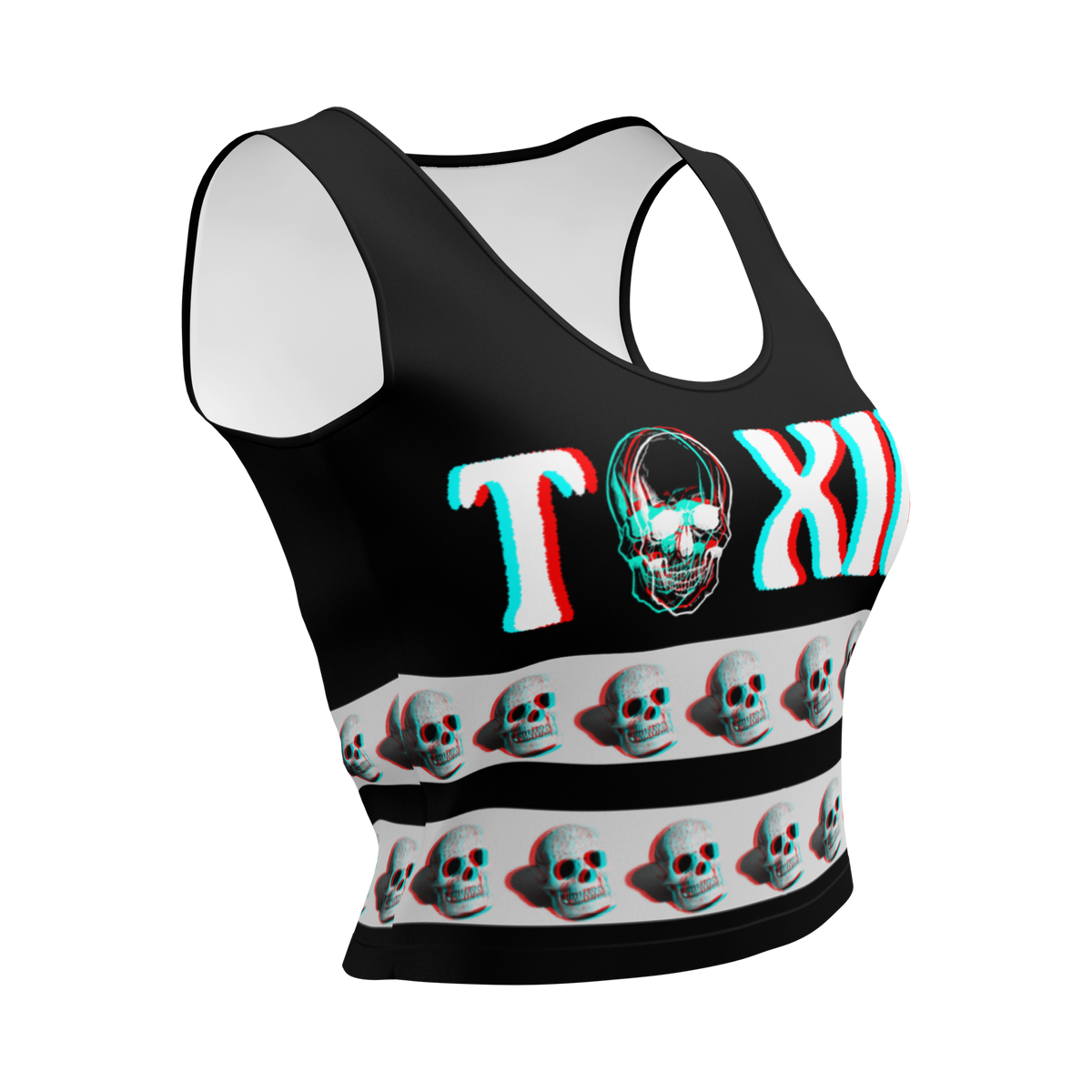 Skull Crop Top, Skulls Shirt, Stereotypical Rebellious Shirt, Rockabilly Crop Top, Punk Rocker, Hot Topic type, Goth Top, Emo, Gift for Her 