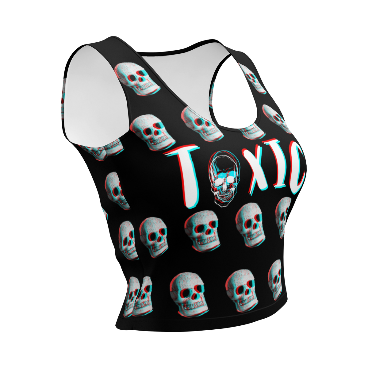 Skull Crop Top, Skulls Shirt, Stereotypical Rebellious Shirt, Rockabilly Crop Top, Punk Rocker, Hot Topic type, Goth Top, Emo, Gift for Her 