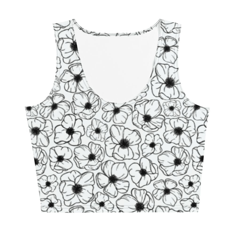 Floral Fashion, Blooms Crop Top, Garden Vibes, Petal Perfection, Flower Power, Botanical Beauty, Blossom Chic, Nature-Inspired, Trendy Florals, Statement Piece