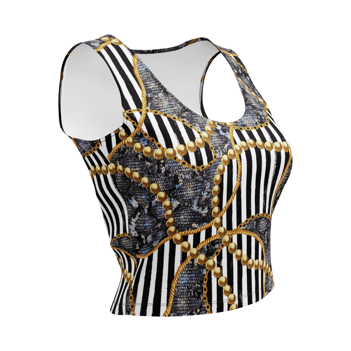 Black and Gold Elegance, Glamorous Crop Top, Chic Fashion, Indelible Style, Enchanting Radiance, Figure-Flattering Design, Impeccable Craftsmanship, Confidence Booster, Grace and Allure, Rich Black Hue, Lustrous Gold Embellishments, Harmonious Fusion, Power and Beauty, Sensational Style, Wardrobe Essential, Fashion Game Elevated, Magical Allure, Elegant Panache, Must-Have Addition, Dazzling Heights