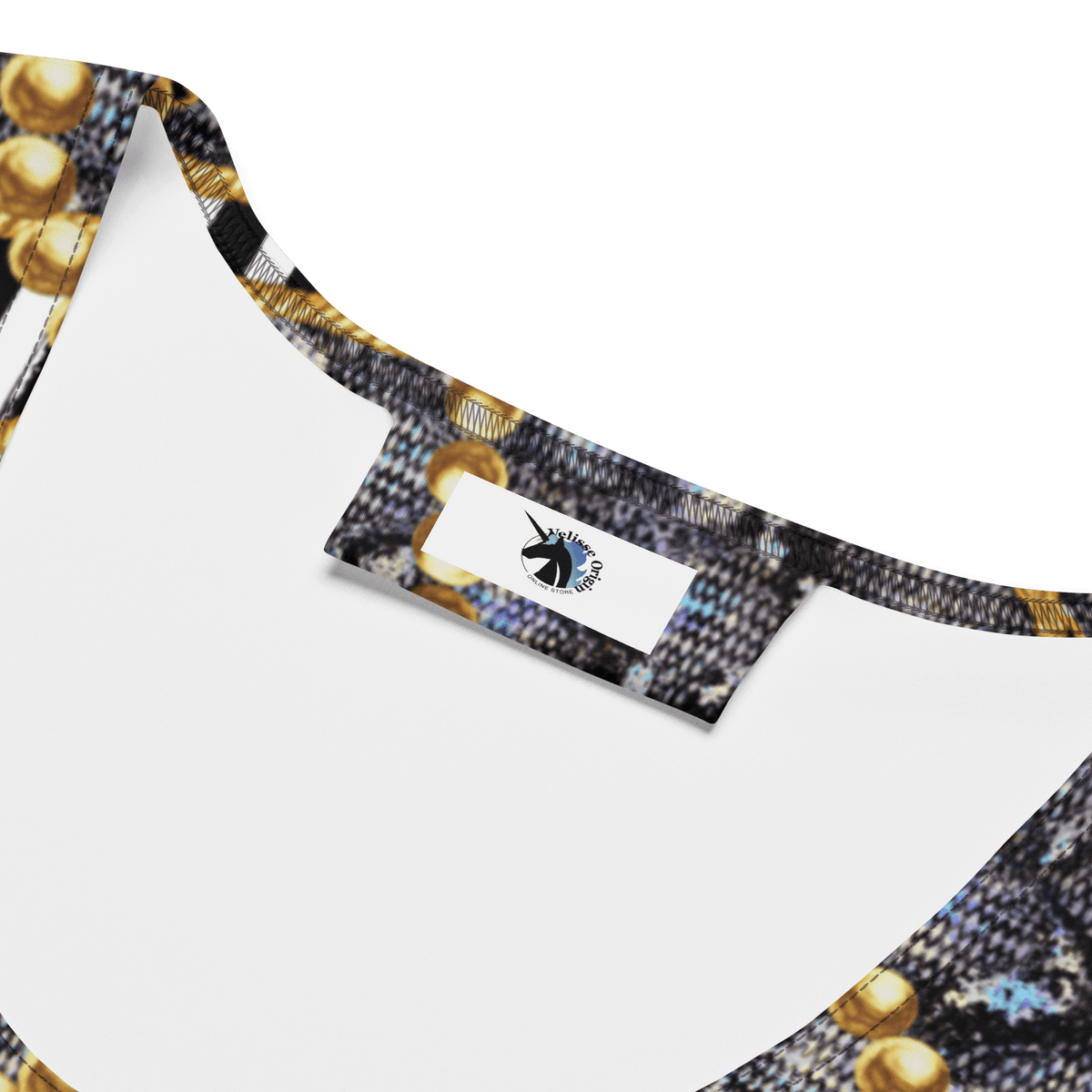 Black and Gold Elegance, Glamorous Crop Top, Chic Fashion, Indelible Style, Enchanting Radiance, Figure-Flattering Design, Impeccable Craftsmanship, Confidence Booster, Grace and Allure, Rich Black Hue, Lustrous Gold Embellishments, Harmonious Fusion, Power and Beauty, Sensational Style, Wardrobe Essential, Fashion Game Elevated, Magical Allure, Elegant Panache, Must-Have Addition, Dazzling Heights