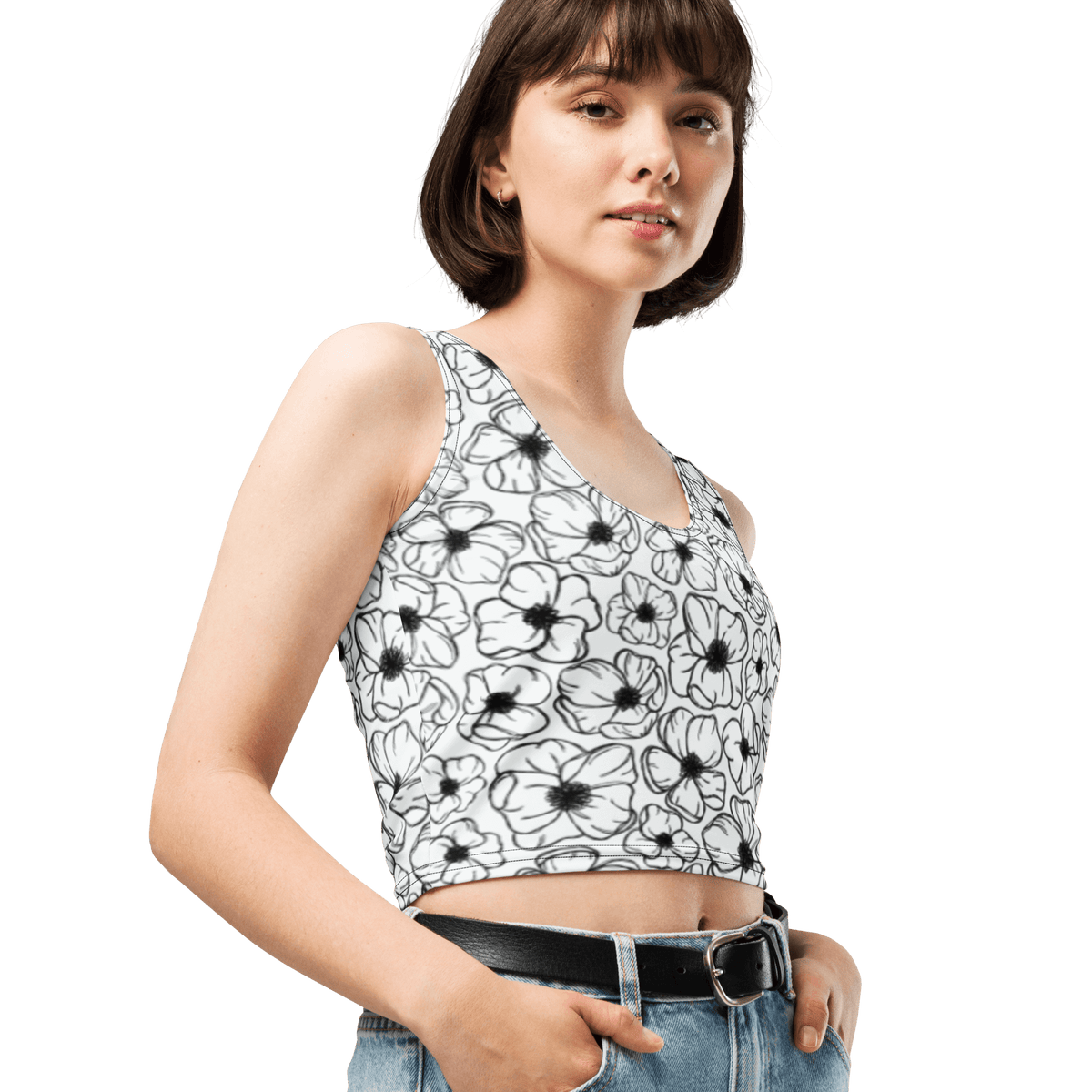 Floral Fashion, Blooms Crop Top, Garden Vibes, Petal Perfection, Flower Power, Botanical Beauty, Blossom Chic, Nature-Inspired, Trendy Florals, Statement Piece