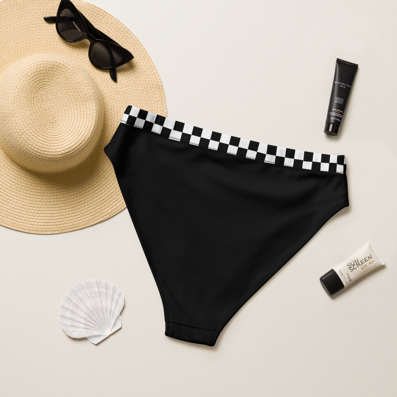 Velisse Origin bikini bottom, high-waisted bikini bottom, black bikini bottom, unicorn, simple bikini