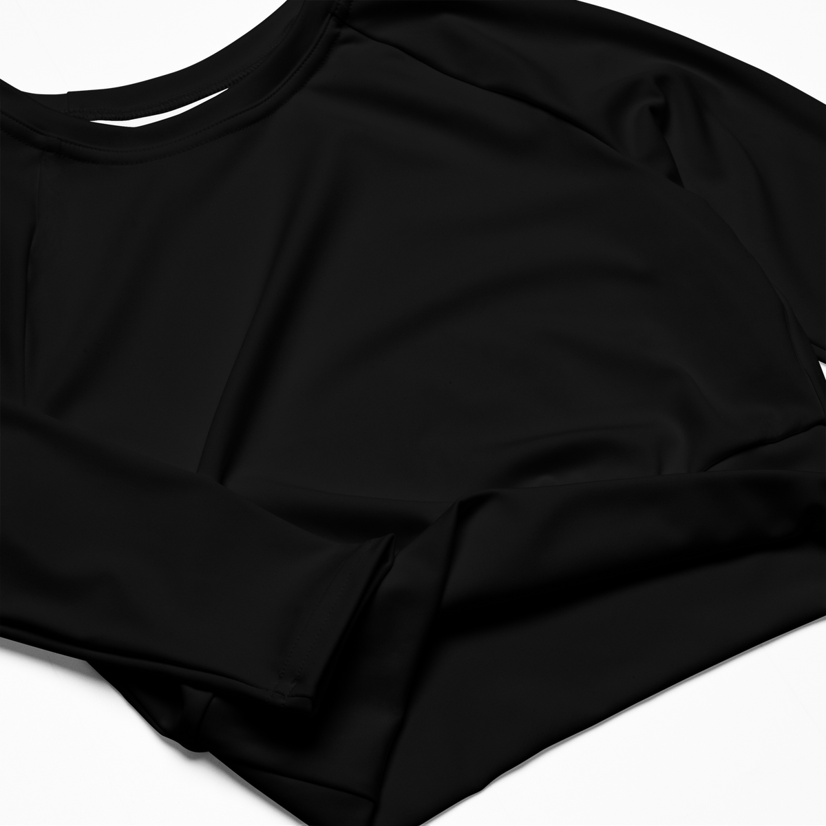 Velisse Origin Long-sleeve crop top, crop top, SPF top, minimalistic top, minimalistic swimwear, minimalistic bikini top, black long sleeve
