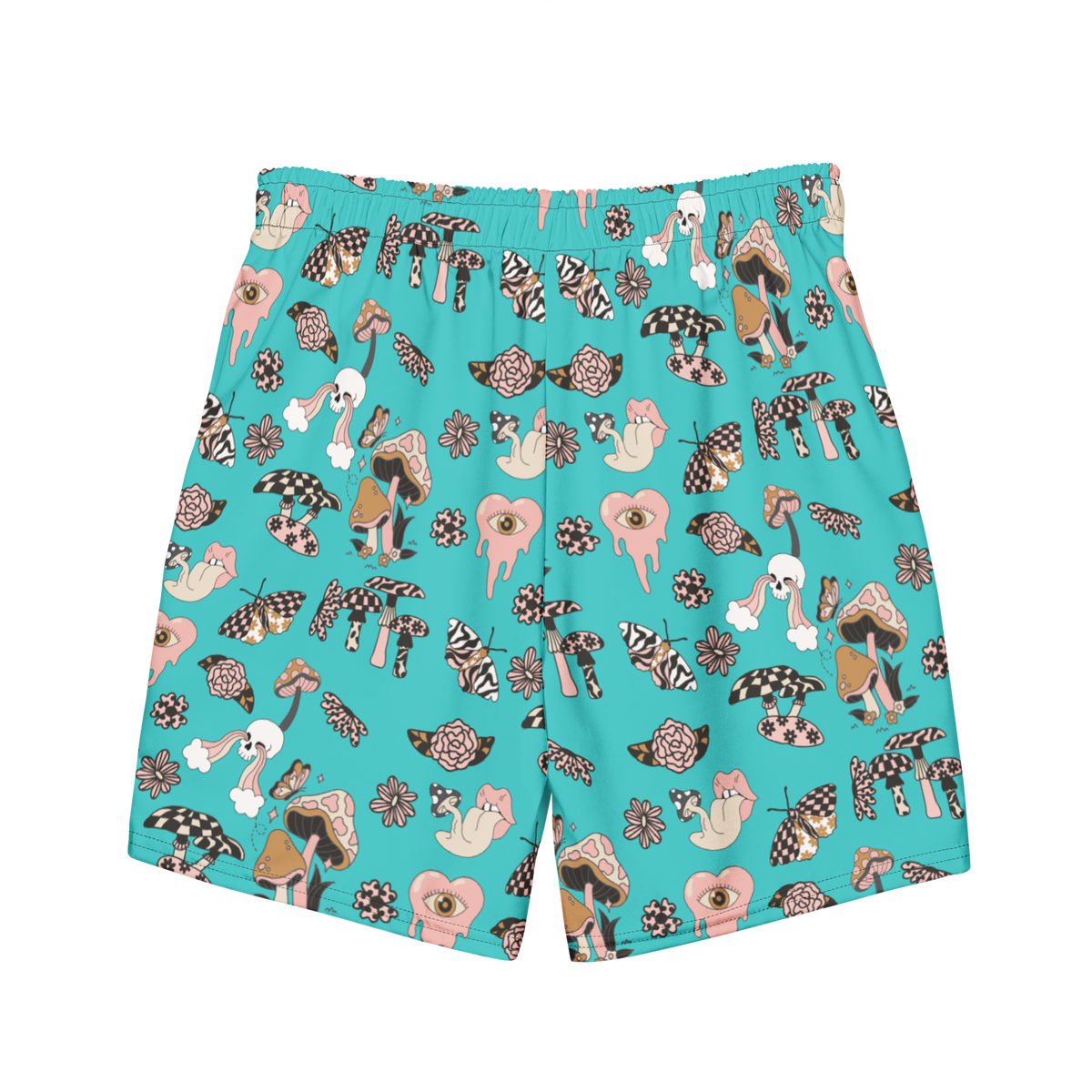 Turquoise, Fungi, Men's Swim Trunks, Swimwear, Beachwear, Summer, Activewear, Nature, Outdoors, Trendy, Fashion, Vacation, Pool, Quick-Dry, Comfortable, Stylish, Unique, Colorful