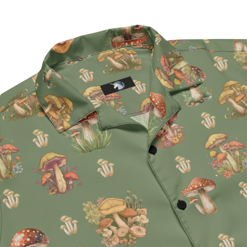Camouflage Green Shirt, Oversized Button Shirt, Fungi Prints, Nature-inspired Fashion, Outdoor Apparel, Adventure Style, Whimsical Clothing, Unique Fashion, Rugged Chic, Forest Fashion, Mushroom Print, Camo Shirt, Wilderness Wear, Fashionable Fungi, Statement Piece, Trendy Shirt, Nature Lover's Fashion, Woodland Style, Camouflage Fashion, Button up shirt