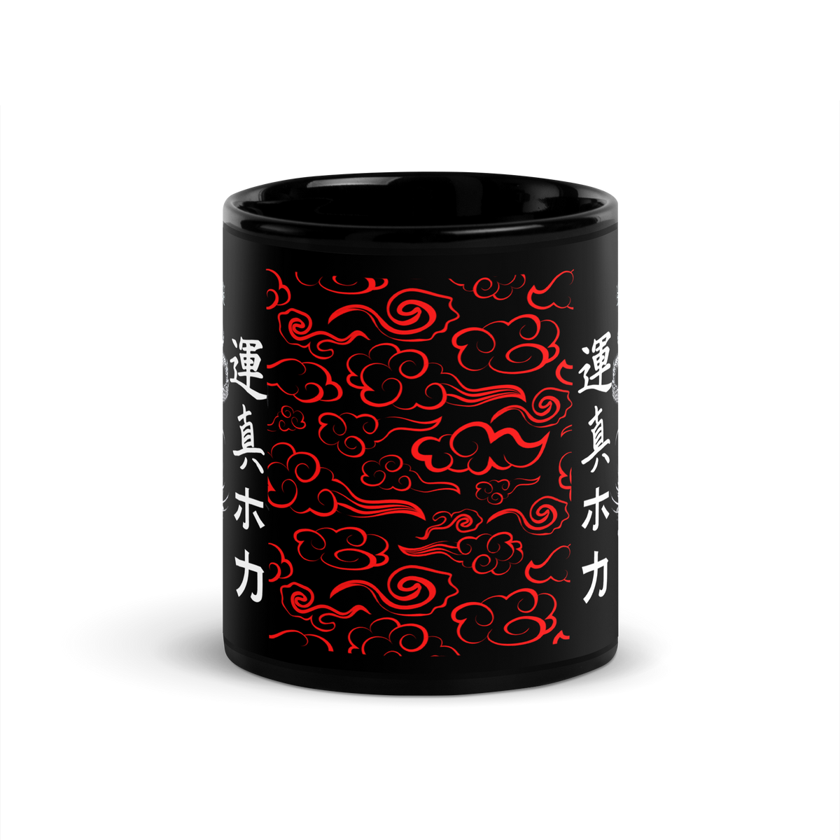 Japanese Dragon Mug Red Clouds