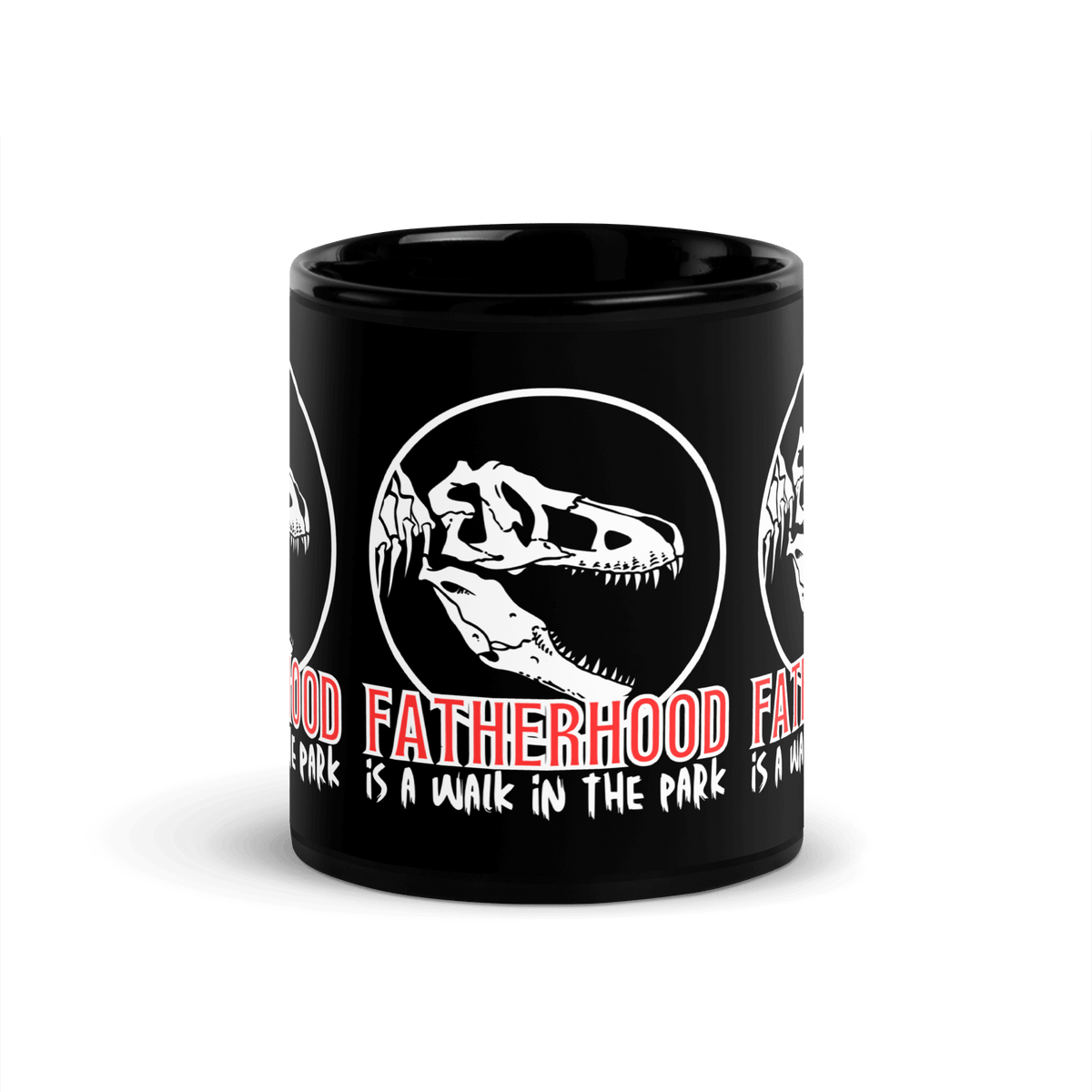 mug, dinosaur, fatherhood, parenting, family, dad life, humorous design, father's day, dad gift, light-hearted phrase, resilience, humor, coffee mug, tea mug, home decor, quality, laughter, gift for dad, unique design, relaxation, daily reminder, fatherhood it's a walk in the park
