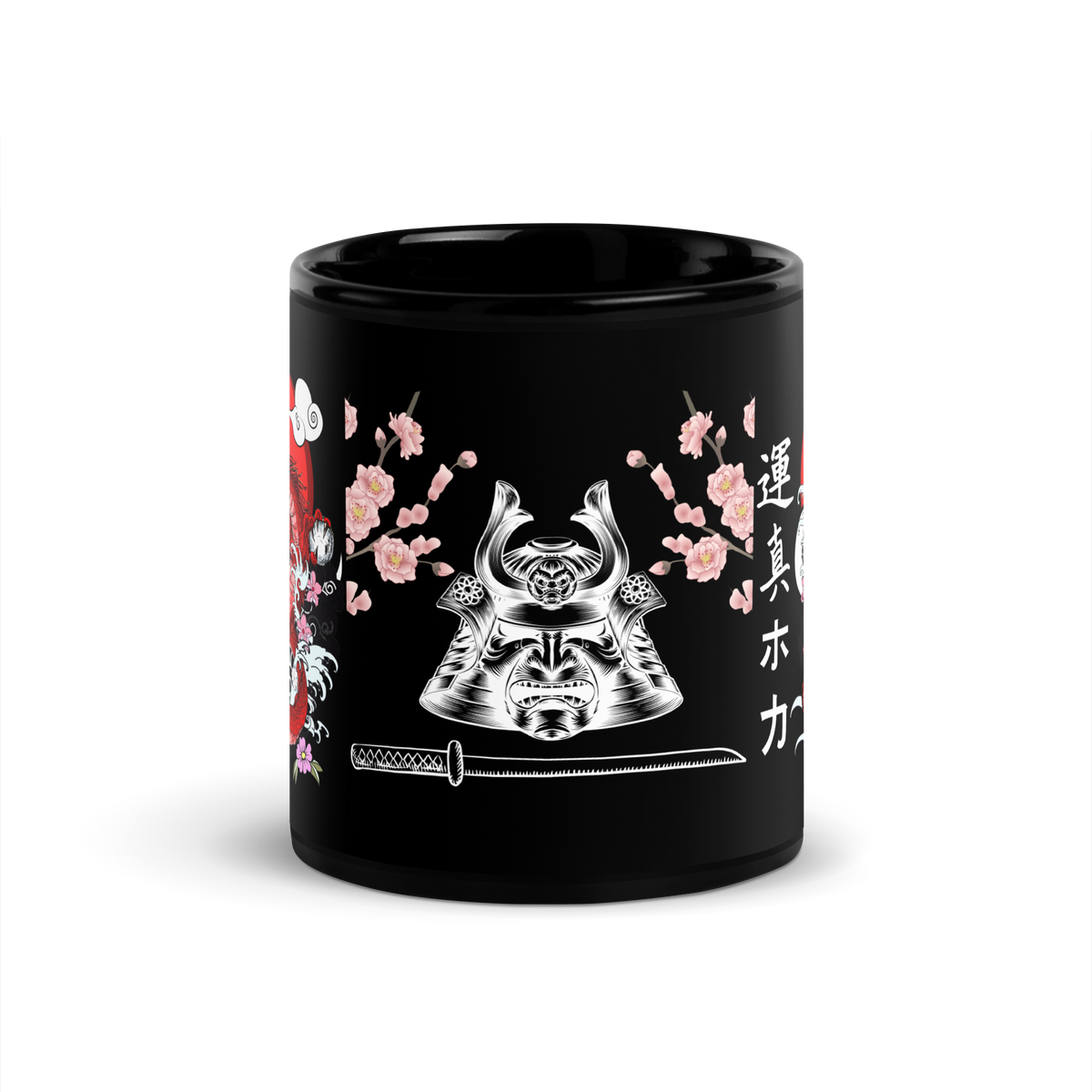 tokio japan tea mug, Tokio Japan, samurai mug, kawaii, japanese mug, japanese dragon mug, Japanese Dragon, japanese culture, japanese art, gift for him, gift for dad, coffee mug, black glossy mug