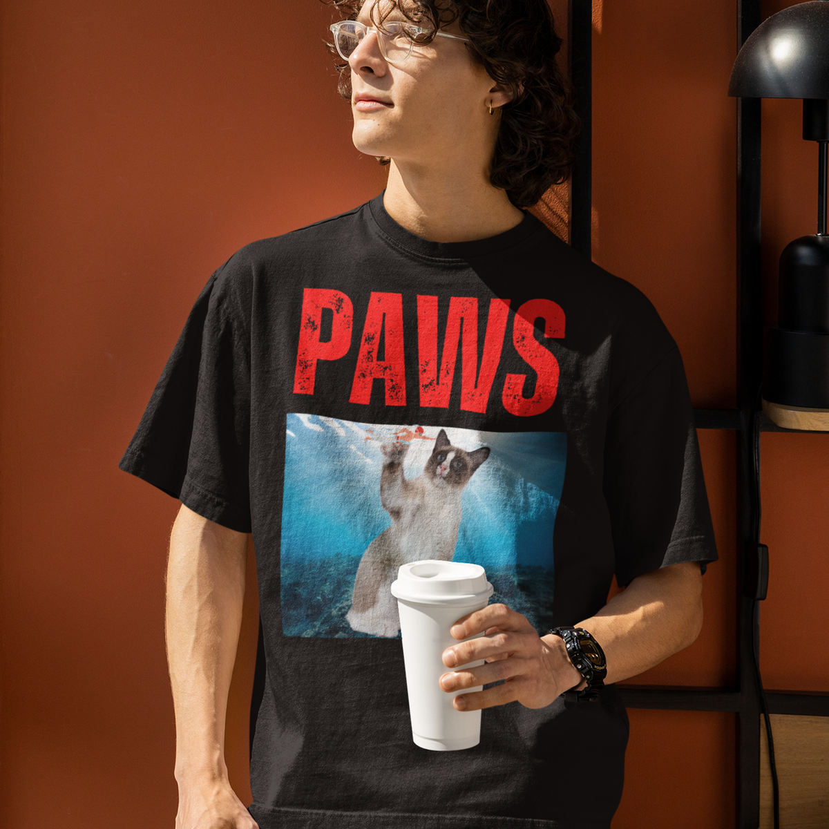 paws t-shirt, funny parody tee, funny cat shirt, gift for cat lovers, gift for cat owner, men cat t-shirt, cat daddy, cat mom, vintage cat tee, cat mom shirt, cat print top, kitten shirt, kitty monster, kawaii, Siamese cat, tee, shirt, top