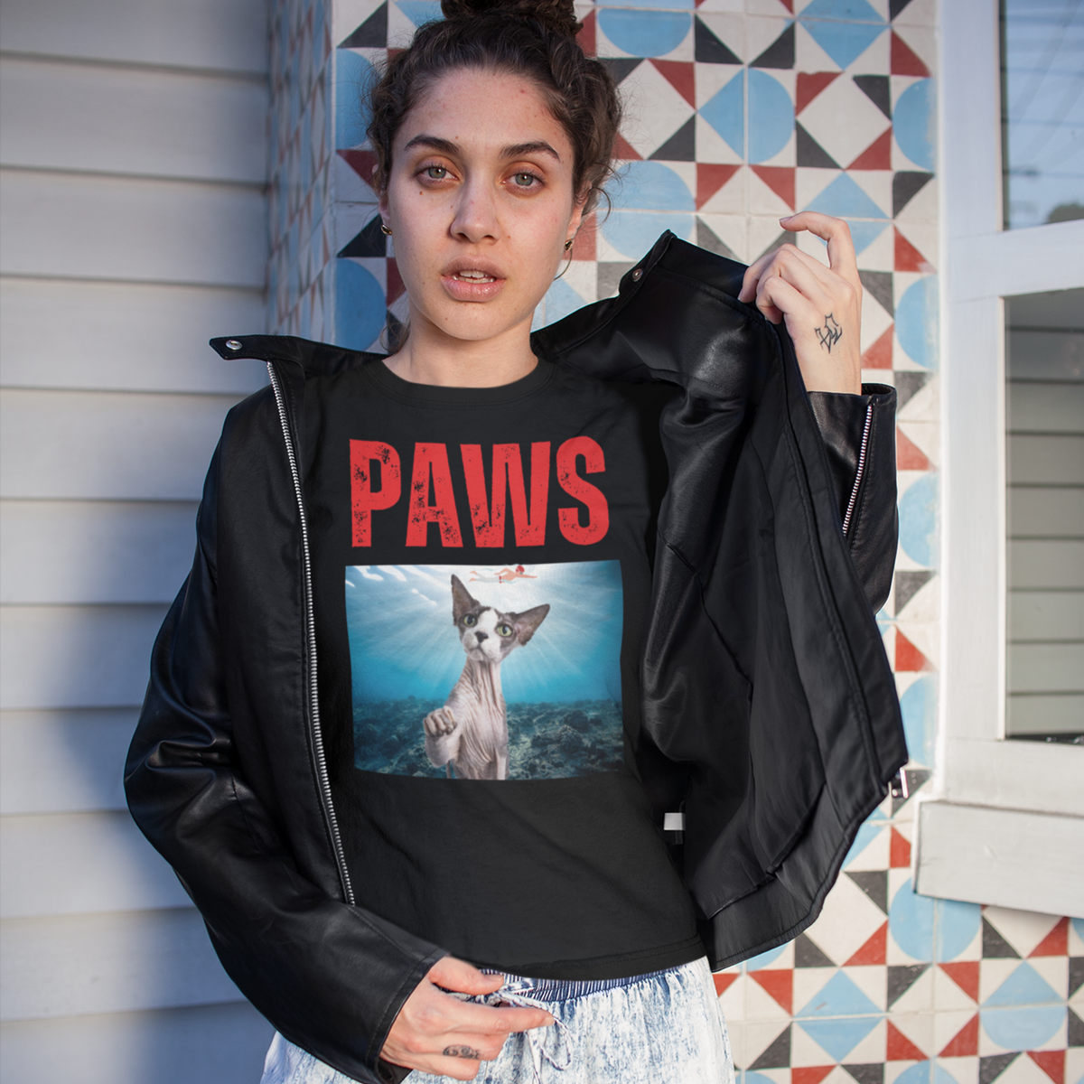 paws t-shirt, funny parody tee, funny cat shirt, gift for cat lovers, gift for cat owner, men cat t-shirt, cat daddy, cat mom, vintage cat tee, cat mom shirt, cat print top, kitten shirt, kitty monster, kawaii, Siamese cat, tee, shirt, top