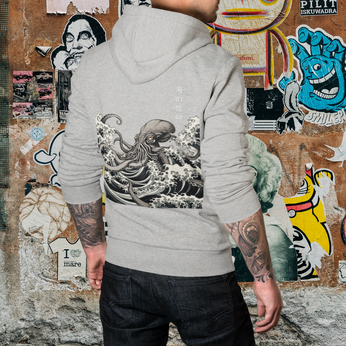 Carbon Grey- Japanese Octopus Hoodie, Cotton Hoodie, Japanese Octopus, Tokio Japan, Hoodie, Japanese Graphic Tee, Japanese Culture apparel, Japanese Hoodie, kawaii, Samurai Shirt, Japanese Art, Japanese Art Hoodie, Gift for dad, Gift for him, Japanese Calligraphy, Japanese Graphic Tee, ryohei fuke, david finch, oriental, wimmelbilder, kurzgesagt, shodo, manga style, carl eugen keel, maritime scenes, otto müller