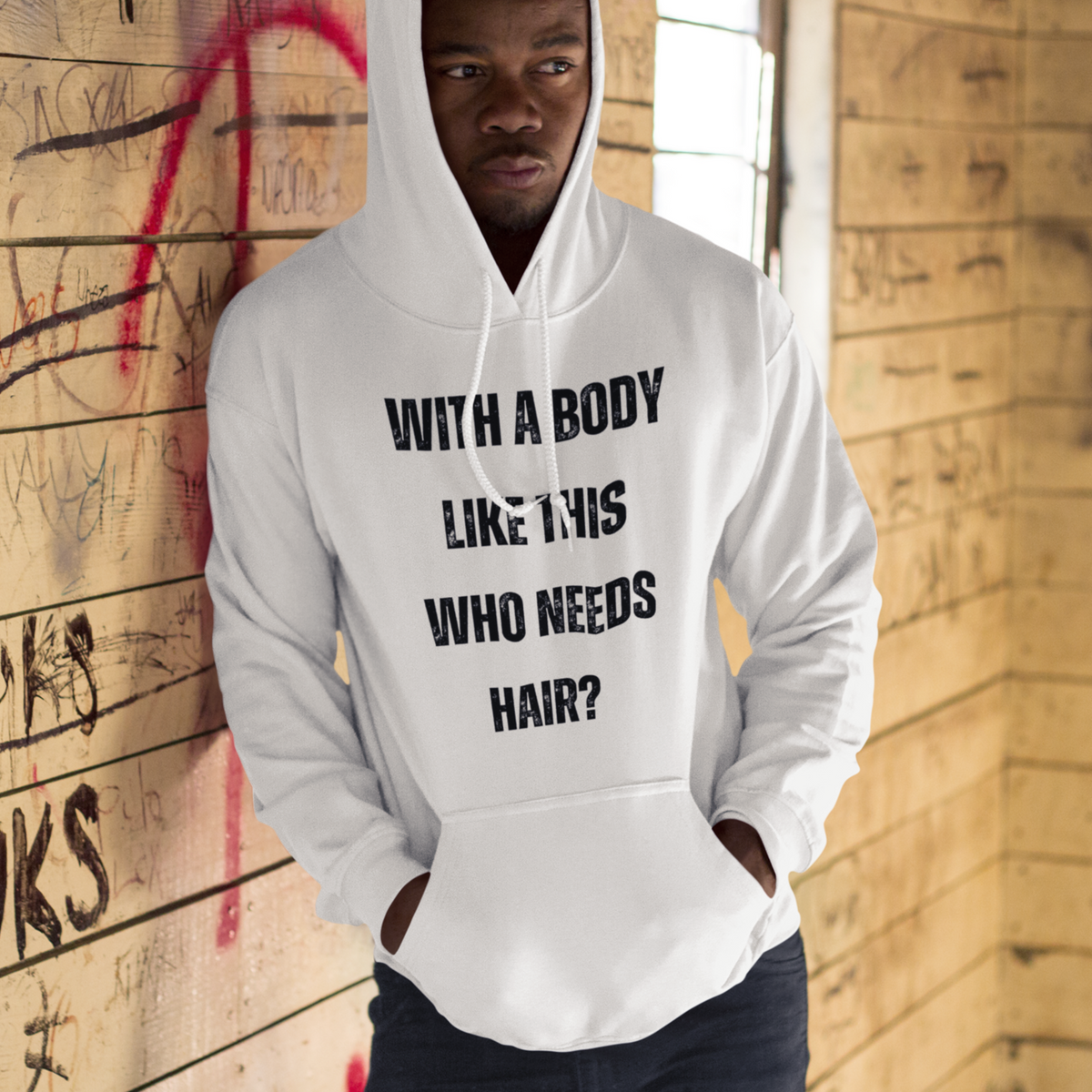 With a Body Like This Who Needs Hair, Funny Shirt for Men, Fathers Day Gift, Husband Gift, Humor Tshirt, Dad Gift, Mens Shirt, Sarcastic Tee, hoodie