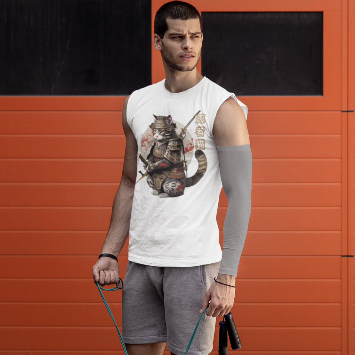 Tokio Japan, Samurai cat muscle shirt,  Samurai Cat, Tattoo Style muscle shirt,  Samurai cat,  Samurai,  Ninja, Samurai Kitten,  Ninja cat muscle tshirt,  Ninja Cat,  kawaii,  Japanese Kawaii, Ninja Cat muscle tshirt,  Japanese Calligraphy,  gift for him,  gift for her,  gift for cat lover,  Cat Lover muscle shirt, muscle shirt