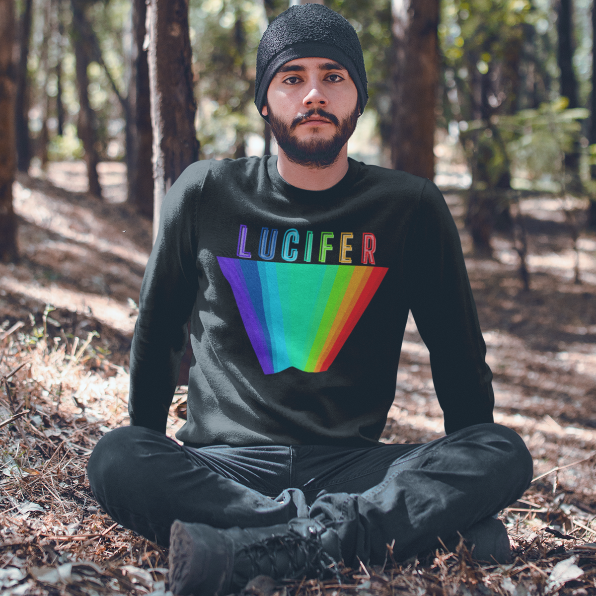 Sarcastic Shirt, rainbow shirt, Punk Rocker Tee, Occult Film, Lucifer Rising Short-Sleeve Unisex T-Shirt, Lucifer Rising, Goth shirt, Funni t-shirt, Devil Shirt, David Lynch, Dario Argento, Cult Horror, Anger, Alejandro Jodorowsky
