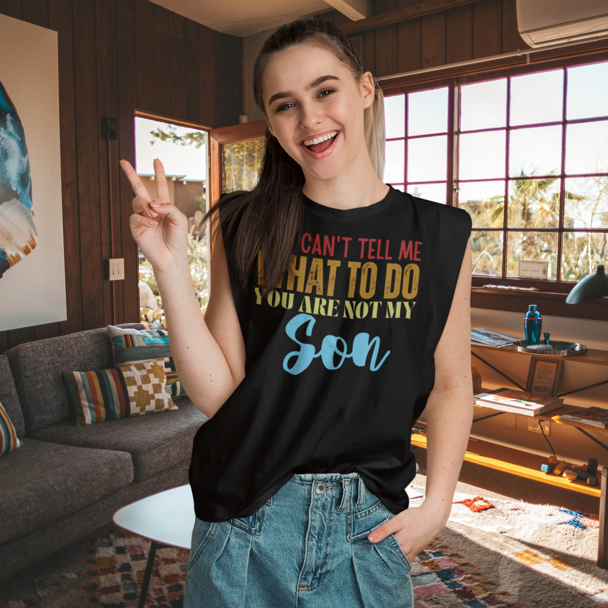 Dad Shirt, Fathers Day Shirt, Funny Mens Shirt, Funny Dad Shirt, Tell me what to do, Gift for him, Gift for her, New Papa Gift, Funny Mom Shirt, Mom Shirt, New Dad Shirt, Father Shirt, Dad tee, You Can't tell me What To Do You Are Not My Son Shirt, Muscle Shirt, Sleeveless Shirt