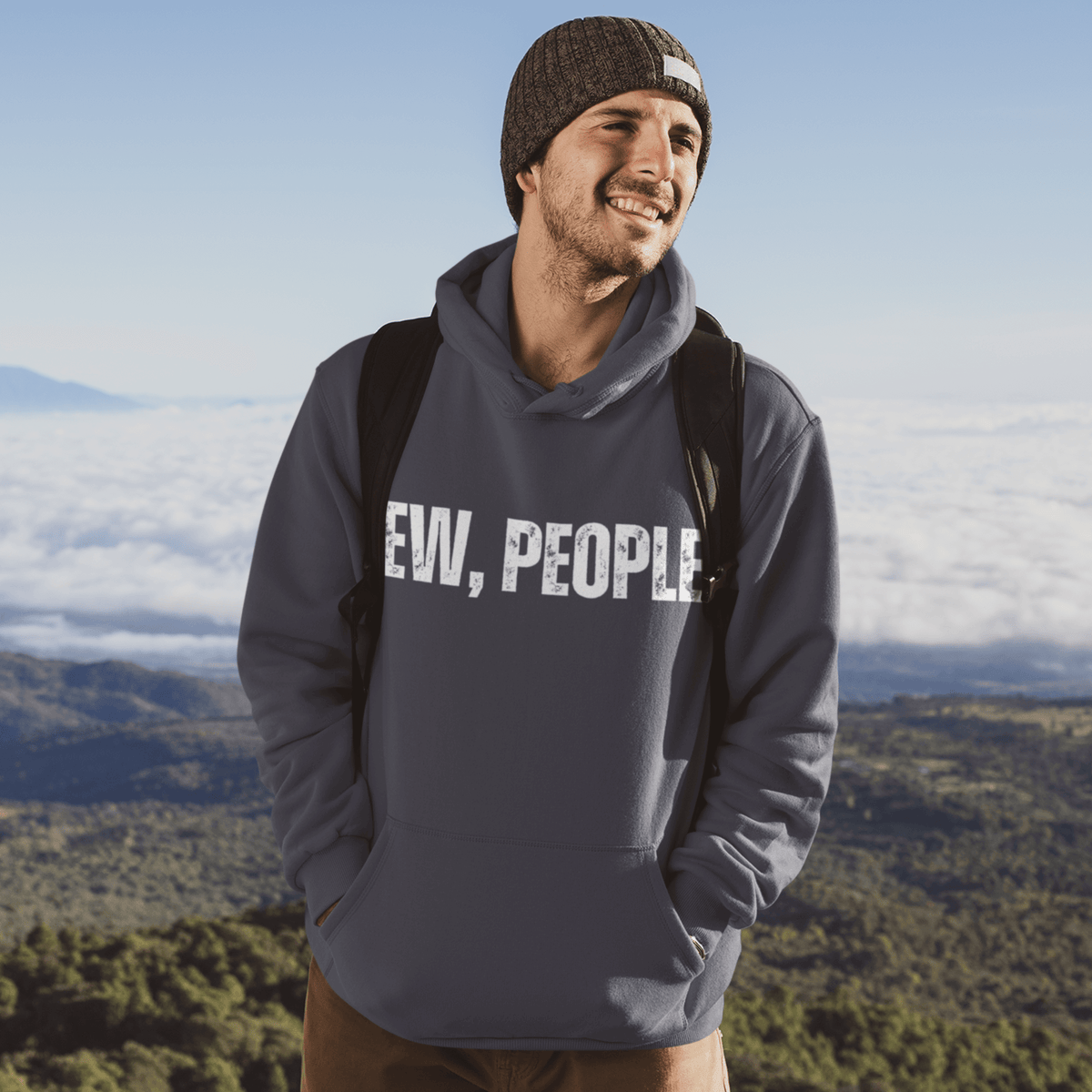 Navy- Hooded Sweatshirt, Funny Hoodie, Introvert Apparel, Humor Clothing, Statement Hoodie, Cozy Comfort, Quirky Fashion, Sassy Style, Casual Wear, Playful Prints, Personality Clothing, Witty Attire, Anti-Social Vibes, Relaxed Fit, Introvert Pride, Lighthearted Layers, Conversational Hoodie, Solitude Fashion, Unique Statements, Weekend Lounge, Attitude Attire, Chill Outfits, ew people, ew people hoodie, ew people tee