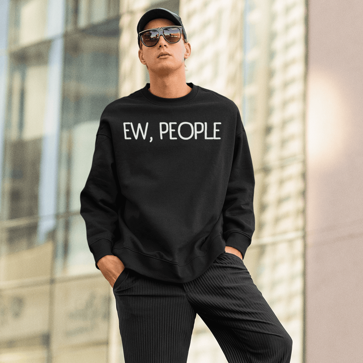 Black- Sweatshirt, Humor Clothing, Introvert Apparel, Statement Print, Cozy Comfort, Casual Style, Quirky Fashion, Sassy Attire, Personality Piece, Playful Prints, Anti-Social Vibes, Relaxed Fit, Humorous Wear, Lighthearted Layers, Expressive Fashion, Introvert Pride, Chill Outfits, Unique Statements, Conversational Sweatshirt, Attitude Attire, Solitude Fashion, Weekend Wardrobe, ew people, ew people sweatshirt, ew people tee