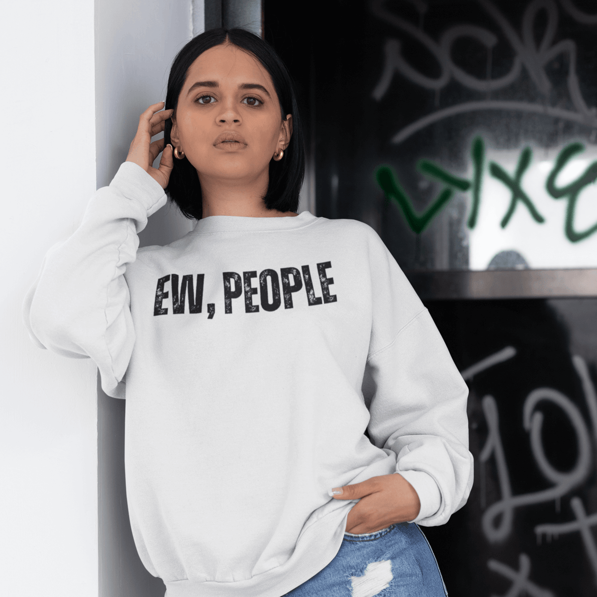 Sweatshirt, Humor Clothing, Introvert Apparel, Statement Print, Cozy Comfort, Casual Style, Quirky Fashion, Sassy Attire, Personality Piece, Playful Prints, Anti-Social Vibes, Relaxed Fit, Humorous Wear, Lighthearted Layers, Expressive Fashion, Introvert Pride, Chill Outfits, Unique Statements, Conversational Sweatshirt, Attitude Attire, Solitude Fashion, Weekend Wardrobe, ew people, ew people sweatshirt, ew people tee