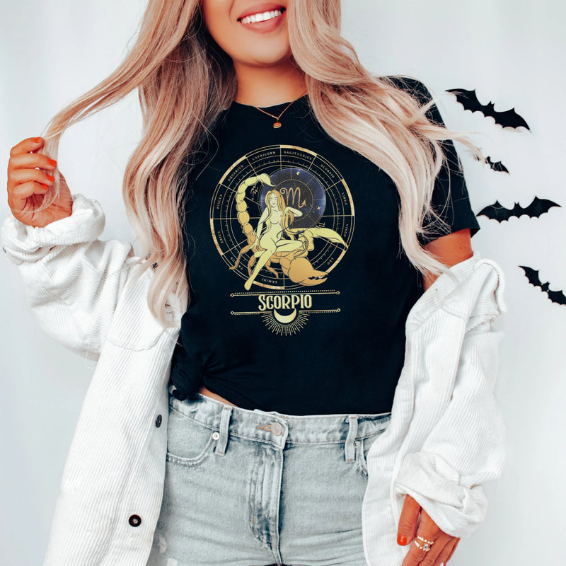 zodiac tshirt, scorpio tee, horoscope, birthday t-shirt, gift for scorpio, gift for her, October birthday gift, November birthday gift, October girl, November girl, Scorpio girl, Scorpio birthday, Scorpio zodiac, Scorpio horoscope, Astrology, Scorpio sign, Zodiac constellation, horoscope shirt, gift for Scorpio