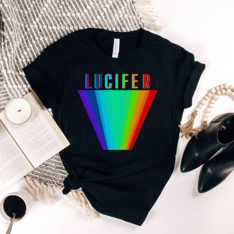Lucifer Rising Short-Sleeve Unisex T-Shirt, Alejandro Jodorowsky, David Lynch, Cult Horror, Occult Film, Anger, Dario Argento, Sarcastic Shirt, Punk Rocker Tee, Goth shirt, rainbow shirt, Lucifer Rising, Funni t-shirt, Devil Shirt