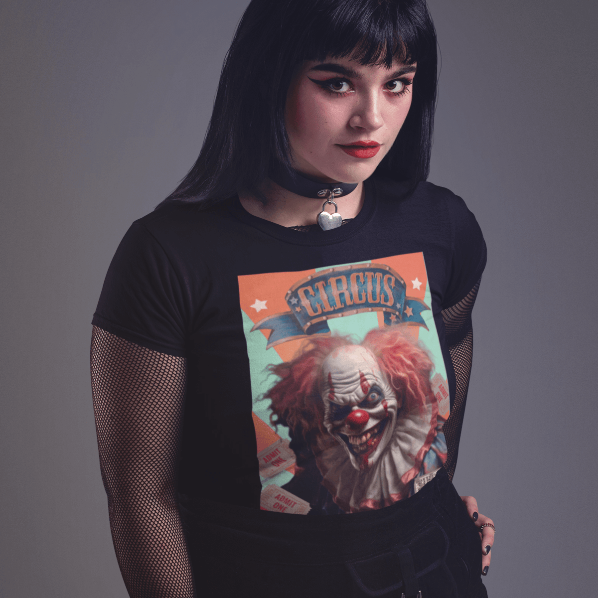 Circus Show, Creepy Clown, Spectacle Style, Carnival Chic, Eerie Ensemble, Unconventional Fashion, Circus Magic, Show stopper Wear, Mysterious Threads, Come One Come All, Quirky Apparel, Dark Circus, Enigmatic Fashion, Haunting Style, Eccentric Clothing, Strange Spectacle, Mystical Wardrobe, Carnival Vibes, Whimsical Wear, Circus Couture