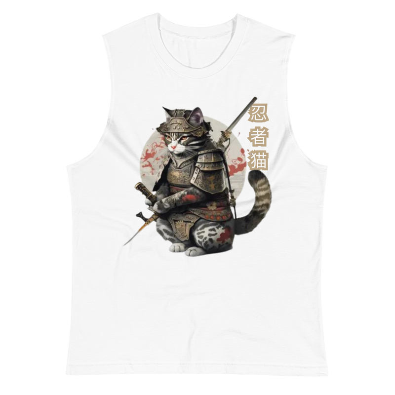 Tokio Japan, Samurai cat muscle shirt,  Samurai Cat, Tattoo Style muscle shirt,  Samurai cat,  Samurai,  Ninja, Samurai Kitten,  Ninja cat muscle tshirt,  Ninja Cat,  kawaii,  Japanese Kawaii, Ninja Cat muscle tshirt,  Japanese Calligraphy,  gift for him,  gift for her,  gift for cat lover,  Cat Lover muscle shirt, muscle shirt