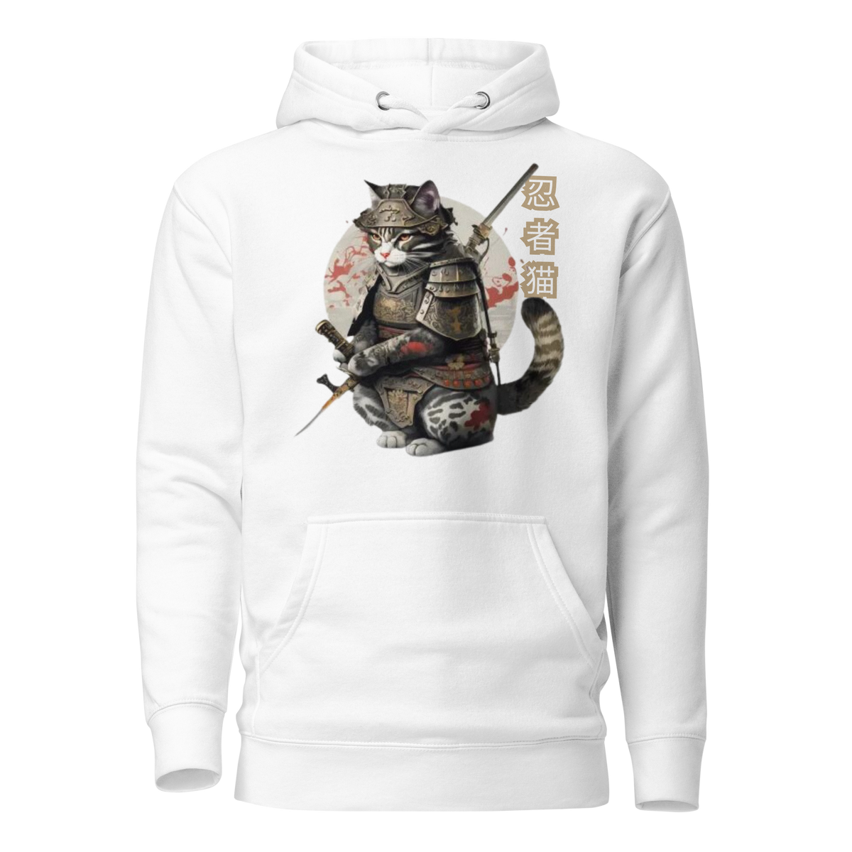 White- Tokio Japan,  Samurai cat hoodie,  Samurai Cat, Tattoo Style hoodie,  Samurai cat,  Samurai,  Ninja, Samurai Kitten,  Ninja cat hoodie,  Ninja Cat,  kawaii,  Japanese Kawaii, Ninja Cat hoodie,  Japanese Calligraphy,  gift for him,  gift for her,  gift for cat lover,  Cat Lover hoodie