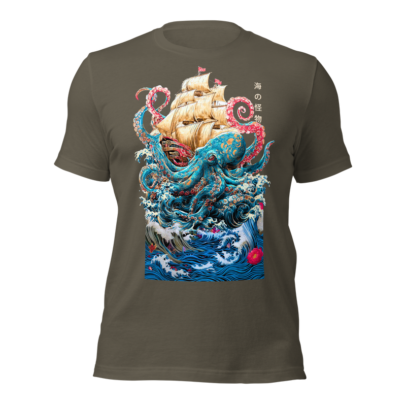 Kraken, Octopus Japanese Tee, Japanese Calligraphy, Japanese Octopus tee, Gyotaku Traditional, Japan Anime Manga, Martial Arts Samurai, Samurai tshirt, Tokyo Japan, Gift for him, Gift for dad, Japanese Shirt, Samurai Shirt, Japanese Graphic Tee